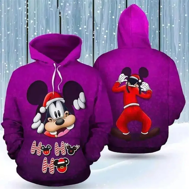 

Autumn and Winter Cartoon Disney Men's and Women's Hoodies 3D Printed Mickey Minnie Pattern Children's Hoodies Casual Sweaters