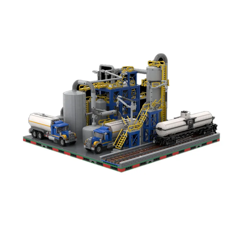 MOC-101452 Klassische urbane chemische Pflanze, Straßenszene, Bausteine, Modell 3116, Teile, Jungen- und Kindergeburtstagsgeschenk, Spielzeug