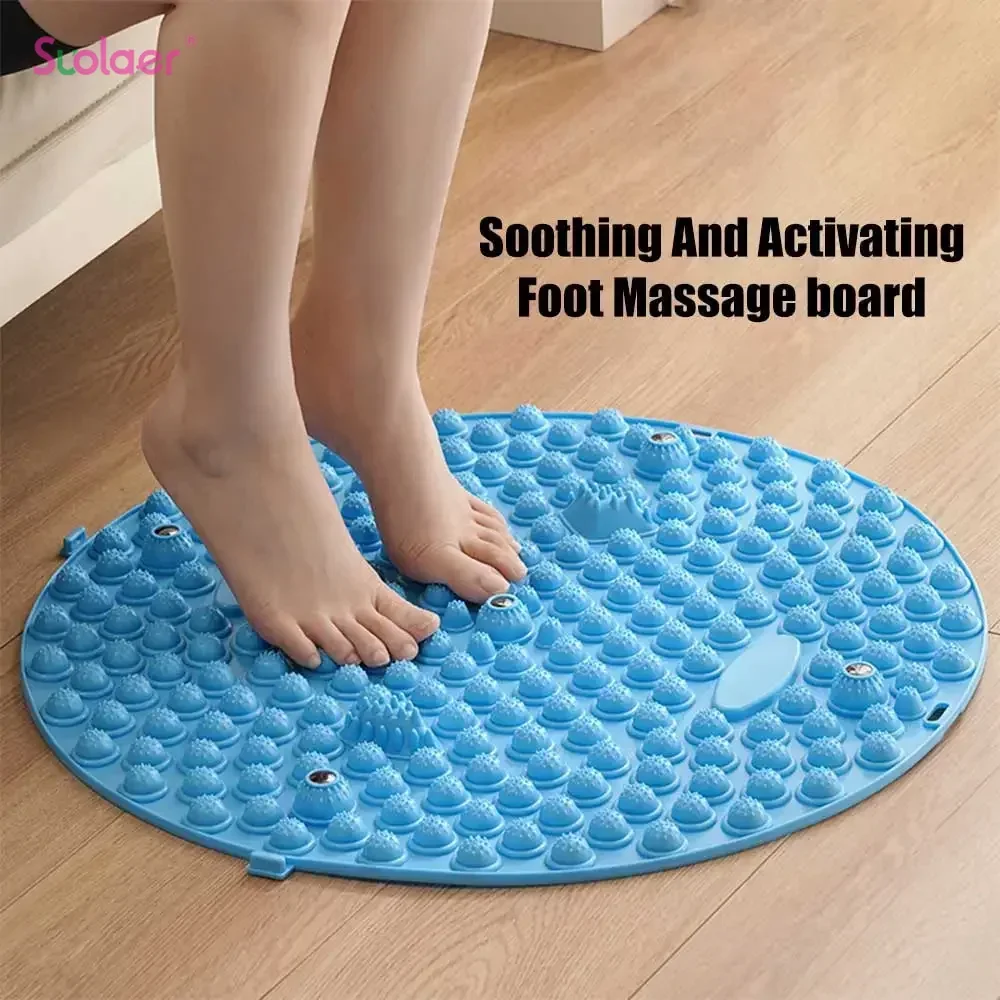 55cm Finger Foot Yoga Massage Pressure Board Mat Muscle Relaxation Round Exercise Mat Fitness Training Acupuncture Physiotherapy