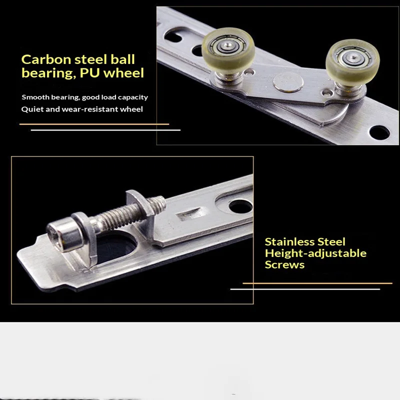 Anti-sway straight upper wheel sliding door upper wheel wardrobe kitchen guide wheel stainless steel frame silent roller