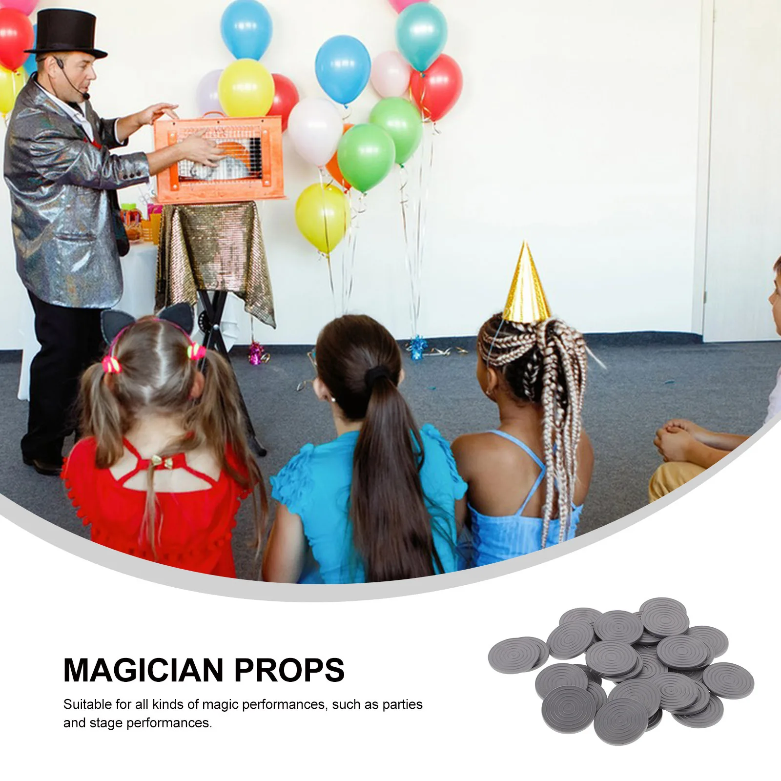 30Pcs Plastic Coins Tricks Props for Stage Performance Beginners Professional Magician Accessories Coins Plastic