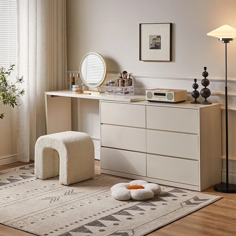 Lamb wool dressing stool simple modern Nordic bedroom makeup living room
