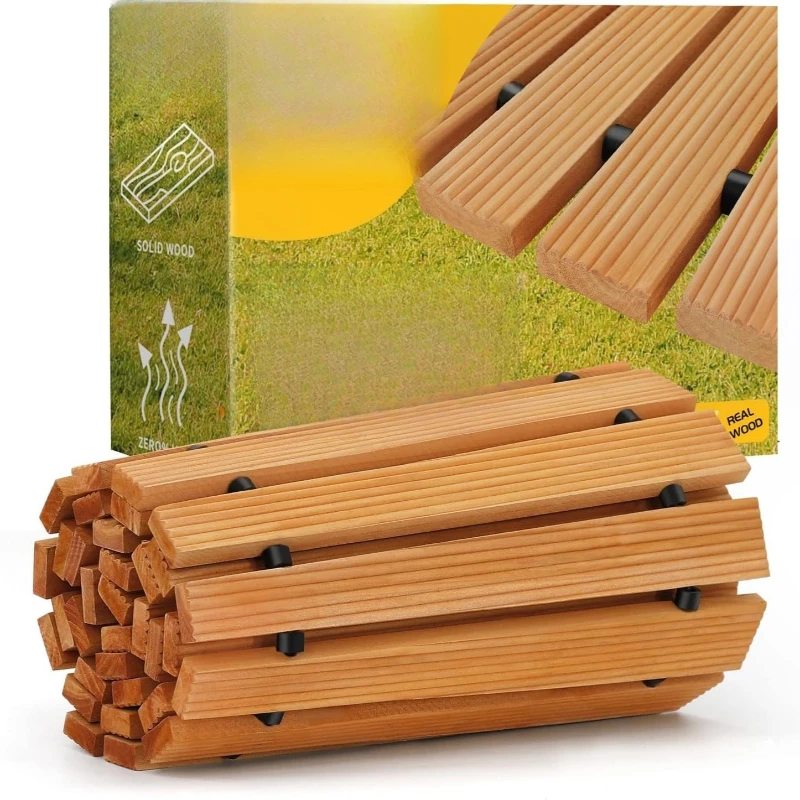 Garden Path Garden Floor Party Walkway Solid Wood Garden Path Outdoor Floor