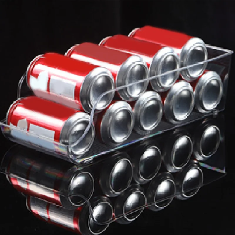 Dispensador de latas de refrescos, organizador de latas transparente de 4 piezas para despensa, refrigerador, congelador y organizadores de nevera y almacenamiento transparente