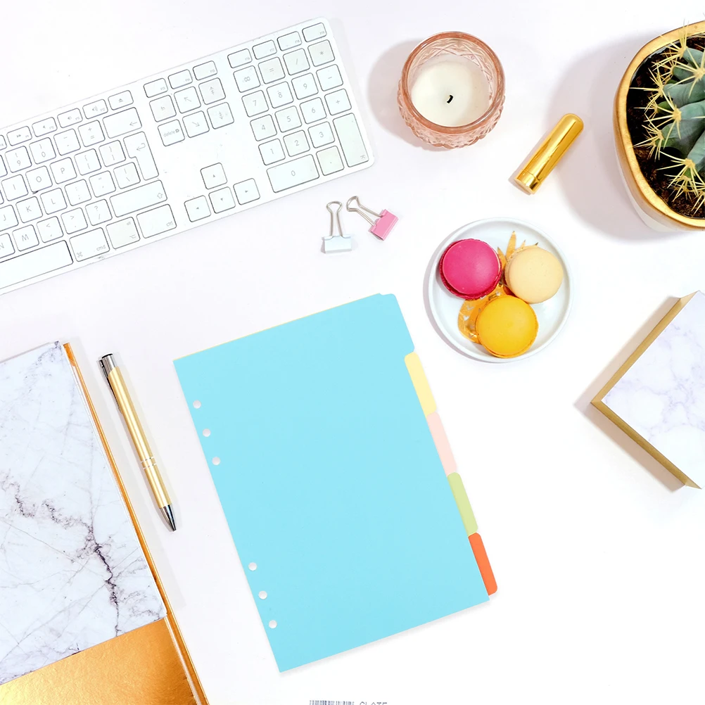 مجموعتان من فواصل علامات التبويب بمؤشر A5، إدراجات ملونة قابلة للفصل للمستندات المنظمة، ورق تصنيف سريع الوصول #2