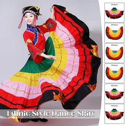 Chinese Traditional Costume Stage Dance Wear Folk Costumes Performance Festival Yi Outfit Long Skirts for Women Dancing