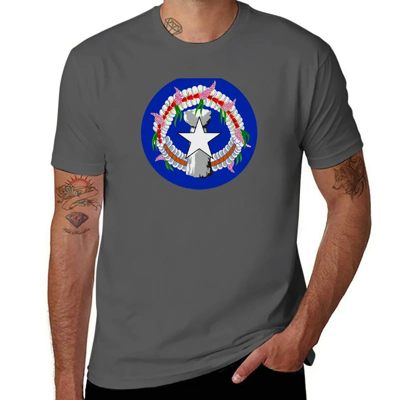 

CNMI Toytaku Flag! Prints T-Shirt Sports Casual Short Sleeve Cotton Tee