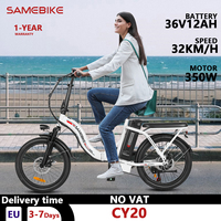 SAMEBIKE CY20 E Bike 350W Motor 36V12Ah Removable Battery Folding Electric Bicycle Adults 20 Inch Tire City Travel Electric Bike