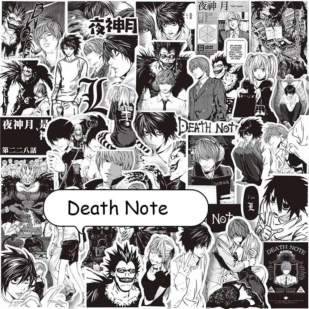Death Note Manga Stickers Cute Anime Character Decals Waterproof Vinyl Stickers Ideal Gift for Anime Lovers