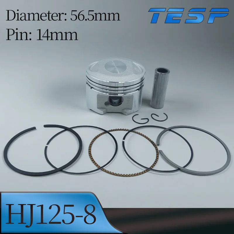 دراجة نارية مجموعة كبّاس 56.5 مللي متر تتحمل 14 مللي متر دبوس ل Haojue سوزوكي HJ125-8 HJ125 EN125 125cc محرك المكبس الجمعية مع حلقات