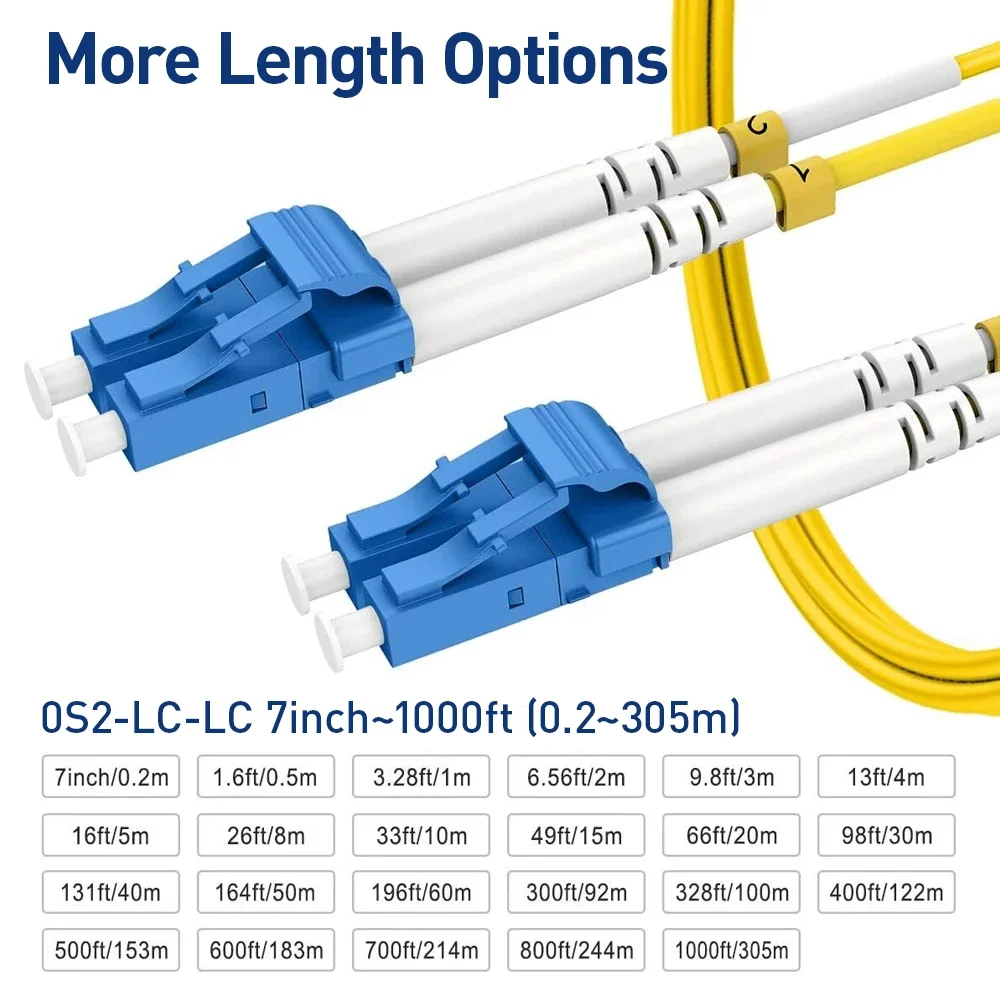 ZOERAX 1 قطعة OS2 LC-LC دوبلكس وضع واحد الألياف البصرية كابل التصحيح 1 جرام/10 جرام الألياف البصرية الحبل 9/125μm SMF 2.0 مللي متر كابل الألياف البلوز