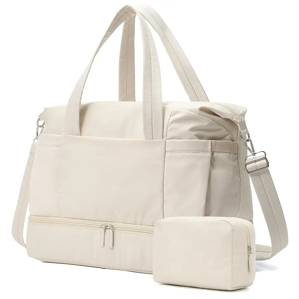 

Сумка-даффл для путешествий - 30-литровая спортивная сумка для женщин и мужчин, дорожная сумка для личных вещей с отделением для обуви, легкая сумка для туалетных принадлежностей.