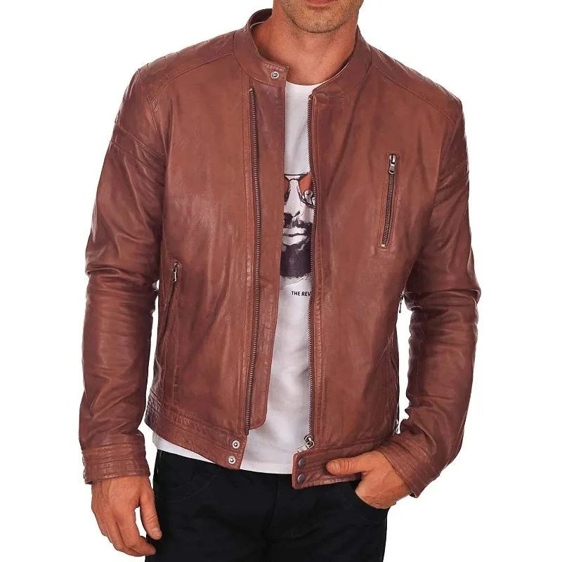 

Men's URBAN Pure Leather Jacket Authentic NAPA Biker Outwear High Quality Zipper