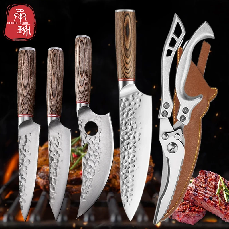 

Stainless Steel Handmade Forged Knife Kitchen Boning Knife Meat Cleaver Fruit Slicing Vegetable Cutter Kitchen Accesories