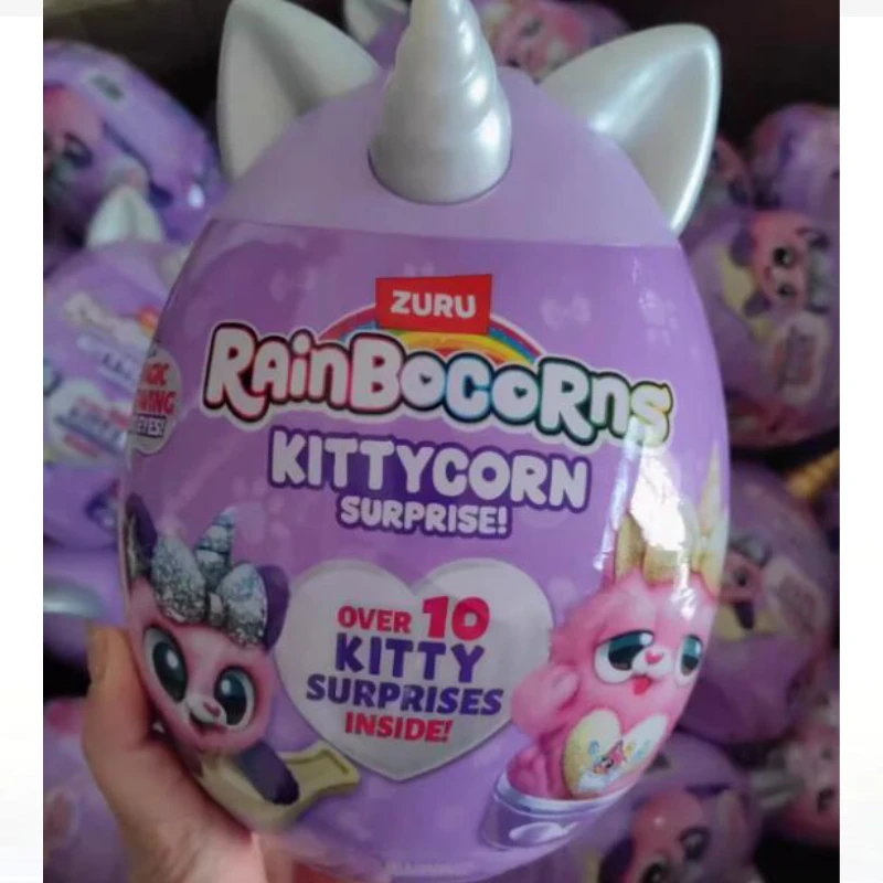 Rainbocorns Kittycorn Surprise Series 2 by ZURU-Paquet d'autocollants visqueux, animaux en peluche, à collectionner, cadeaux de vacances