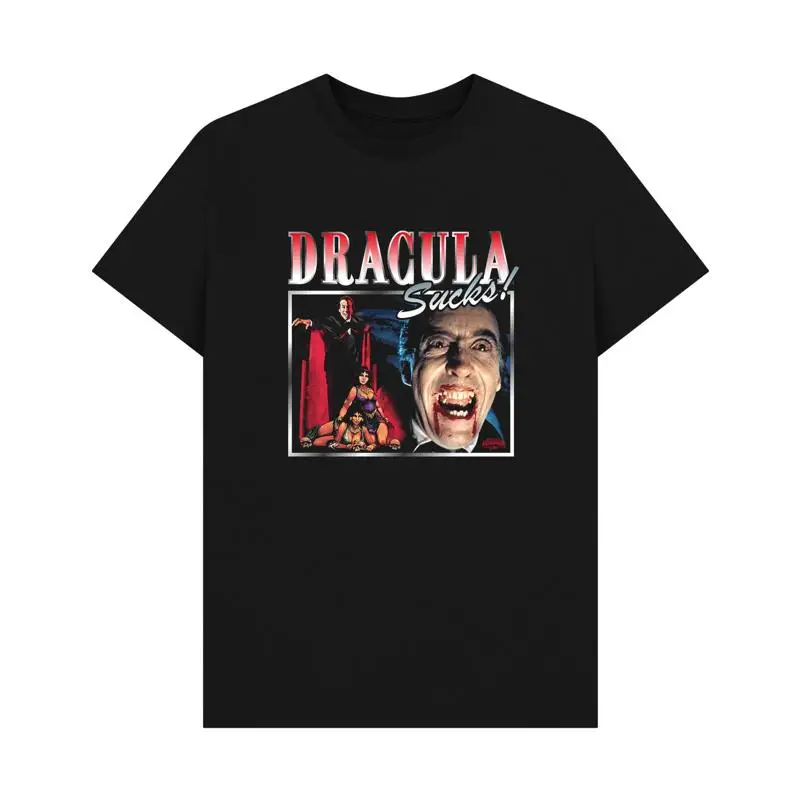 PREMIUM OFFICIAL Horror Line Dracula Sucks Black  T shirt