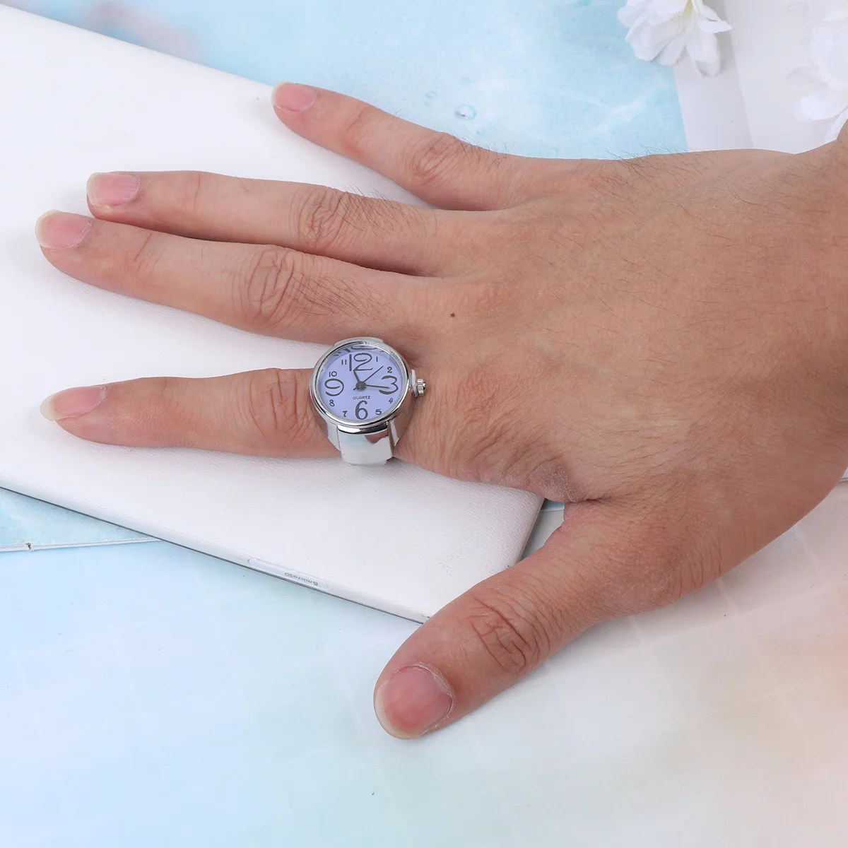 2Pcs Mini Ring Watches Creative Quartz Timepiece Brighten Daily Look Multi Occasion Use Employee Benefit Gift Set