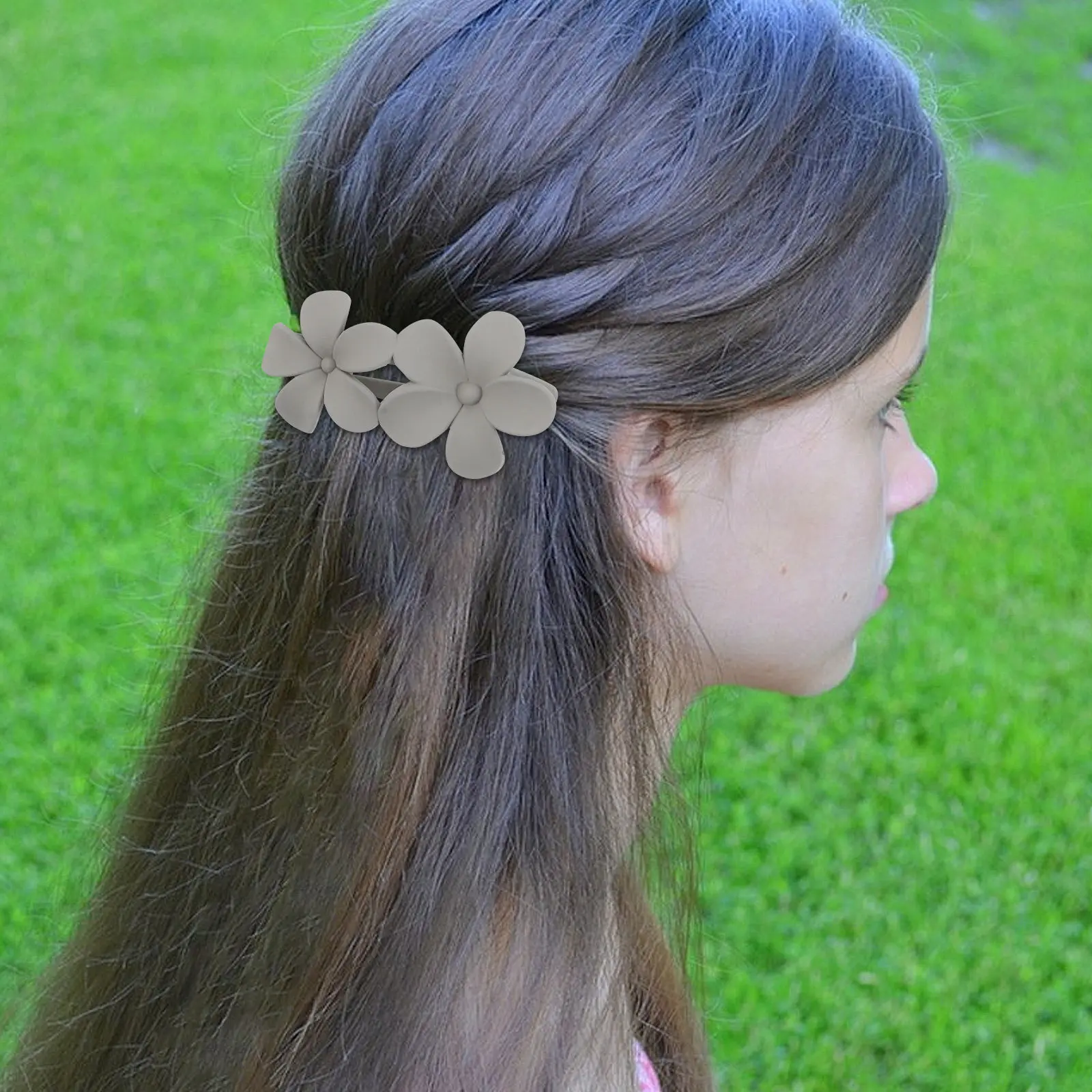 16Pcs Matte Flower Hair Clips Elegant Floral Side Bangs Hair Decoration Vintage Realistic Snap Clips Fringe Styling Accessory