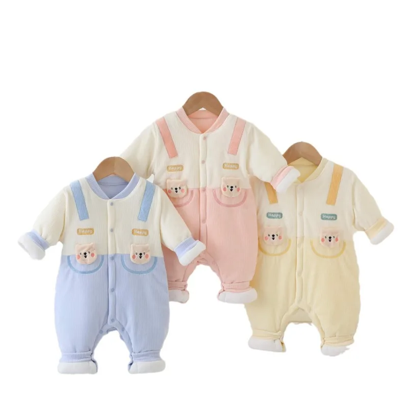 Autumn Winter Newborn Baby Clothes Infant Girls Jumpsuit for Boys Soft Flannel Bebe Romper Baby Clothes 0-18 Month