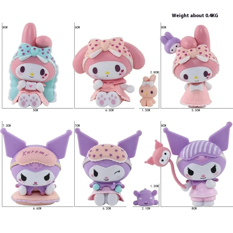 1:1 Высокое качество, реплика Sanrio, одежда для сна, милая мелодия Куроми, глухая коробка, милое украшение ручной работы, украшение для рабочего стола, подарок для девочки