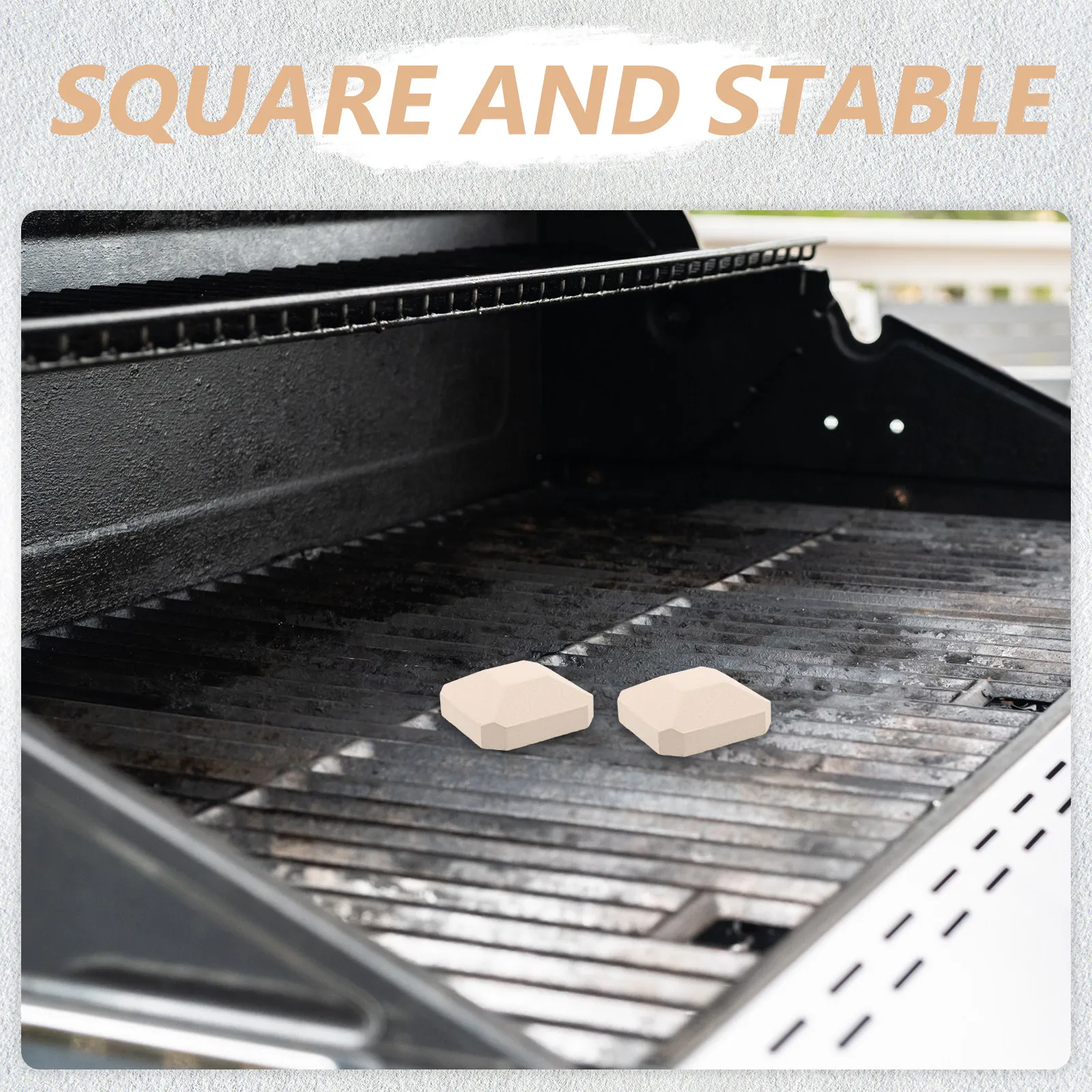 8Pcs Reusable Ceramic Grill Blocks High Temperature Resistant Gas Grill Briquettes Heat Retention Stones Bbq Ceramic Diffuser