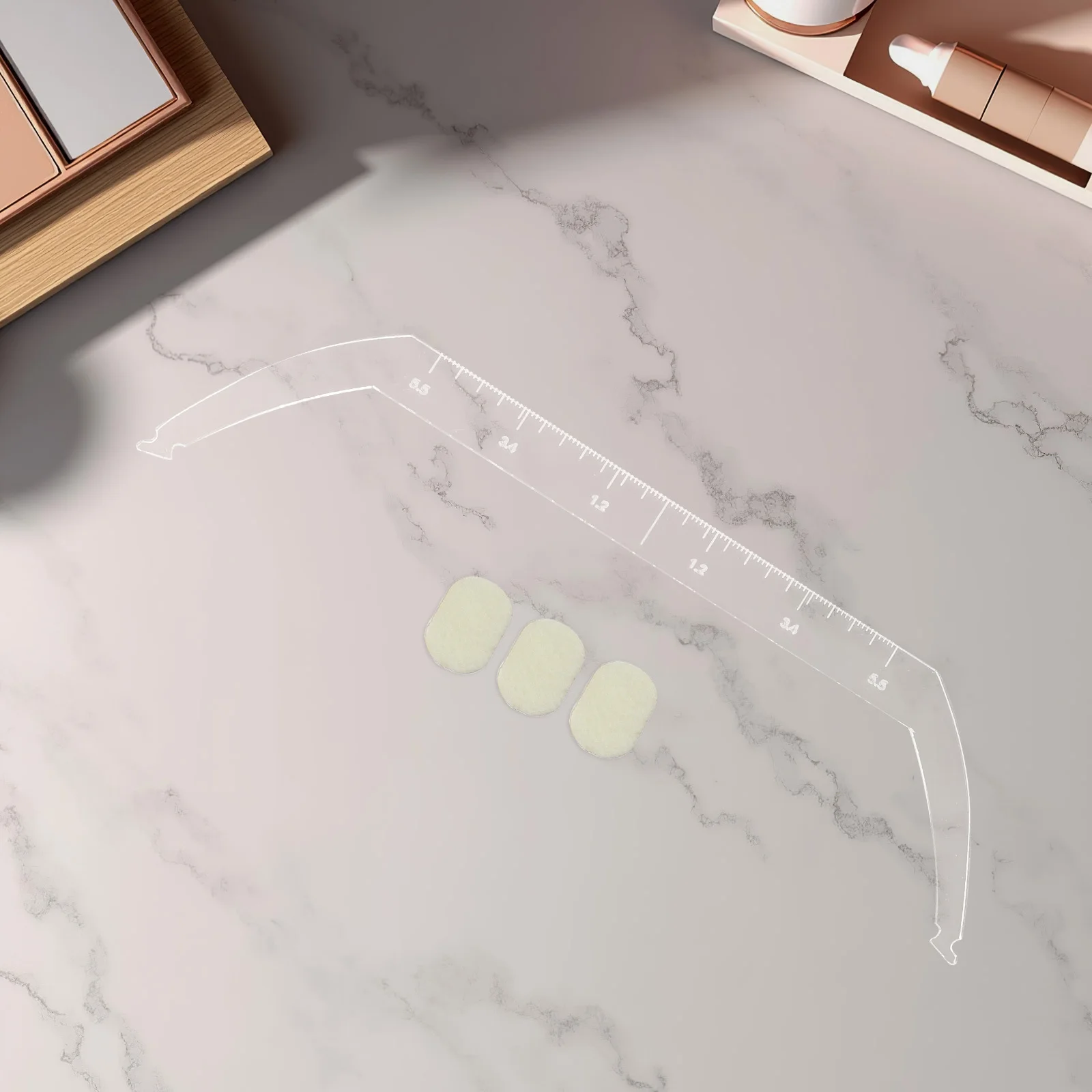 1 مجموعة الحاجب رسم الخرائط سلسلة الدقة الحاجب حاكم لتشكيل متناظرة تصميم مريح المحمولة ماكياج أداة قياس