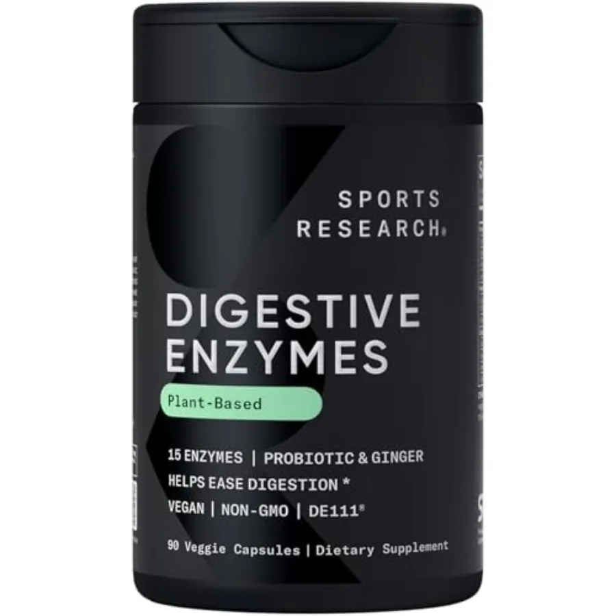 

Digestive Enzymes with Probiotics and Ginger - Plant Based for Dairy Protein Sugar and Carbs - Non-GMO Verified and Vegan Frien