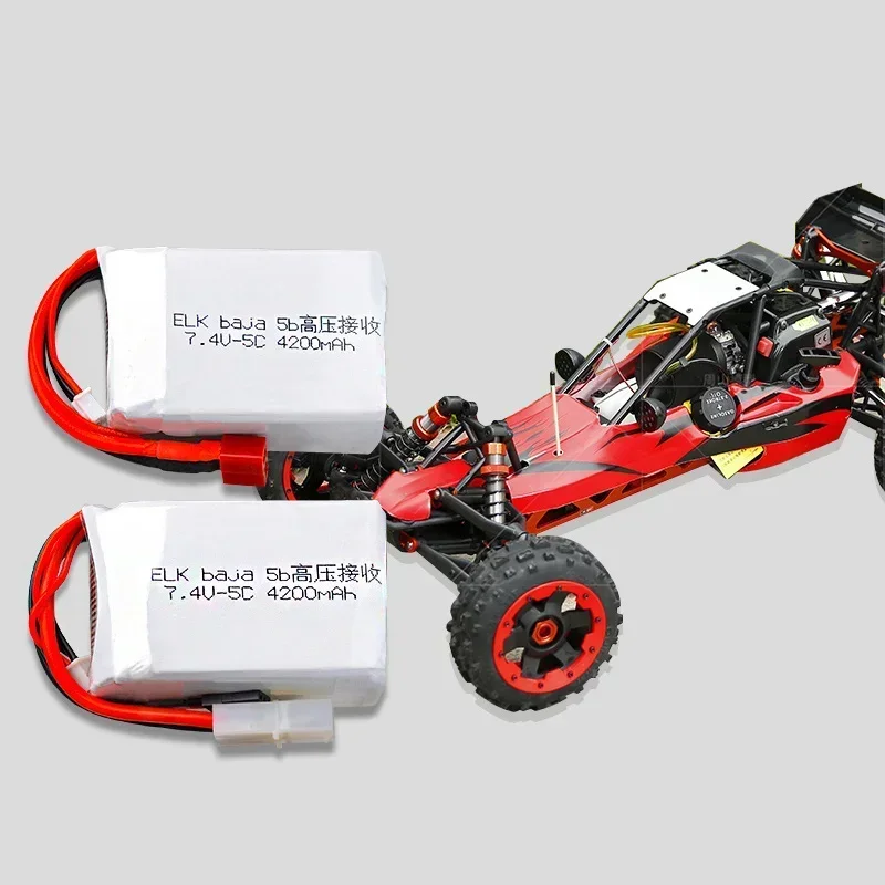 7.4V 4200MAH 5C Lipo Battery With Tamiya Plug /T plug  For ELK-Racing Baja 5B 5T 5SC Remote control Car Truck ,BAJA5B RC vehicle