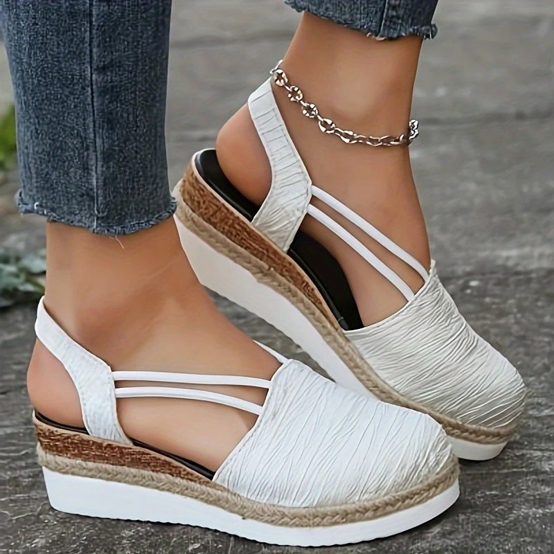 Women Wedges Sandals 2024 New Summer Fashion Casual Shoes for Women High Heels Platform Solid Color Sandals Designer Sandals