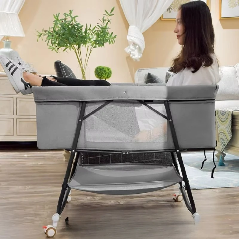 European Children's Crib Removable Multifunctional Portable Folding Rebirth Baby Doll Crib