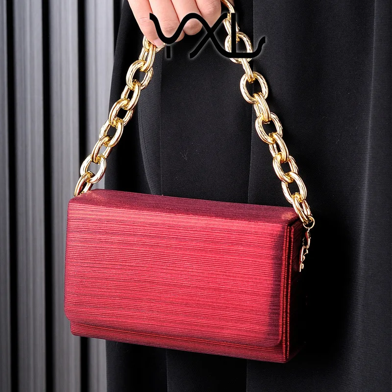 Minimalist Women Small Square Bag, Unique Chain Evening Clutch, Versatile High Grade Single Shoulder Handbag Wholesale