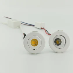 Mini spot lumineux LED rond avec technologie COB, 1/3W, intensité variable, luminaire décoratif d'intérieur, idéal pour une vitrine