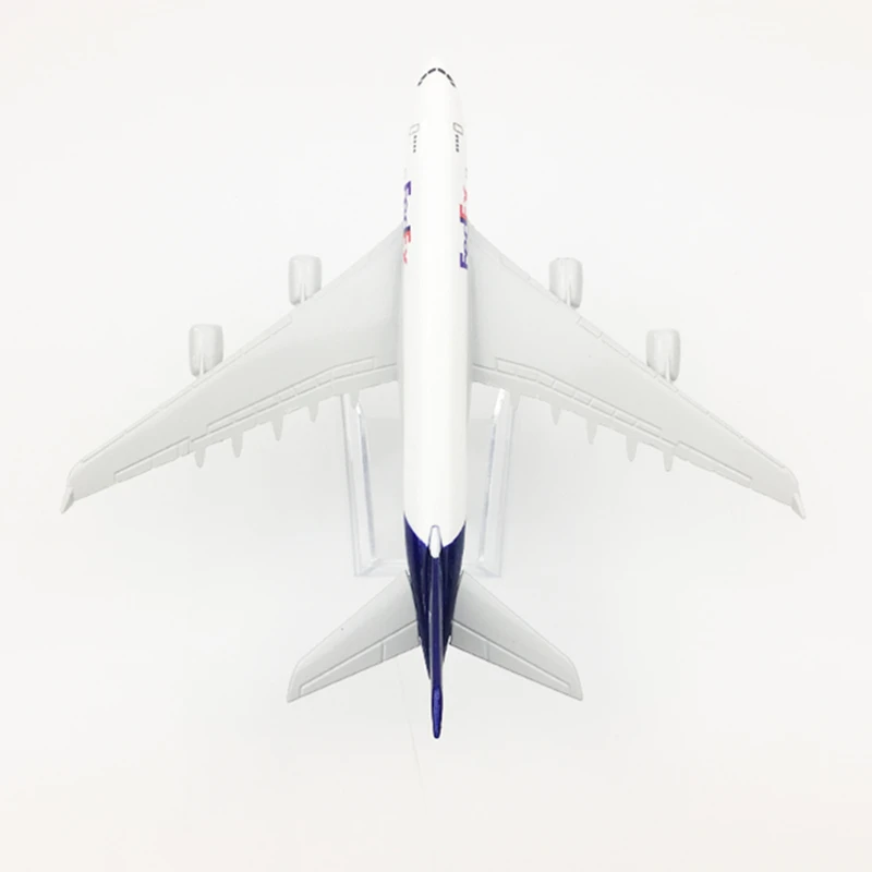 16CM Airplane Model FedEx Cargo Logistics Airbus A380 Airlines Aircraft Diecast Metal Plane Model Toy Gift Collectible