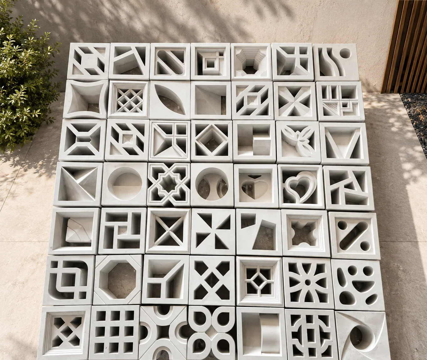 Moule en plastique poreux pour briques creuses en ciment 20x20x10cm, pour cloisons et fonds muraux, idéal pour la décoration intérieure et la construction DIY.