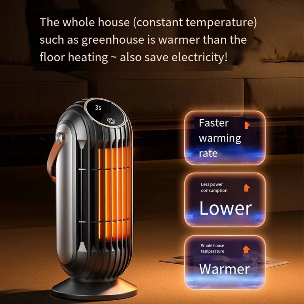 A99G-1500W Smart Space Heater Powerful PTC Fast Heating 4 Settings Settings For Home Office Bedroom