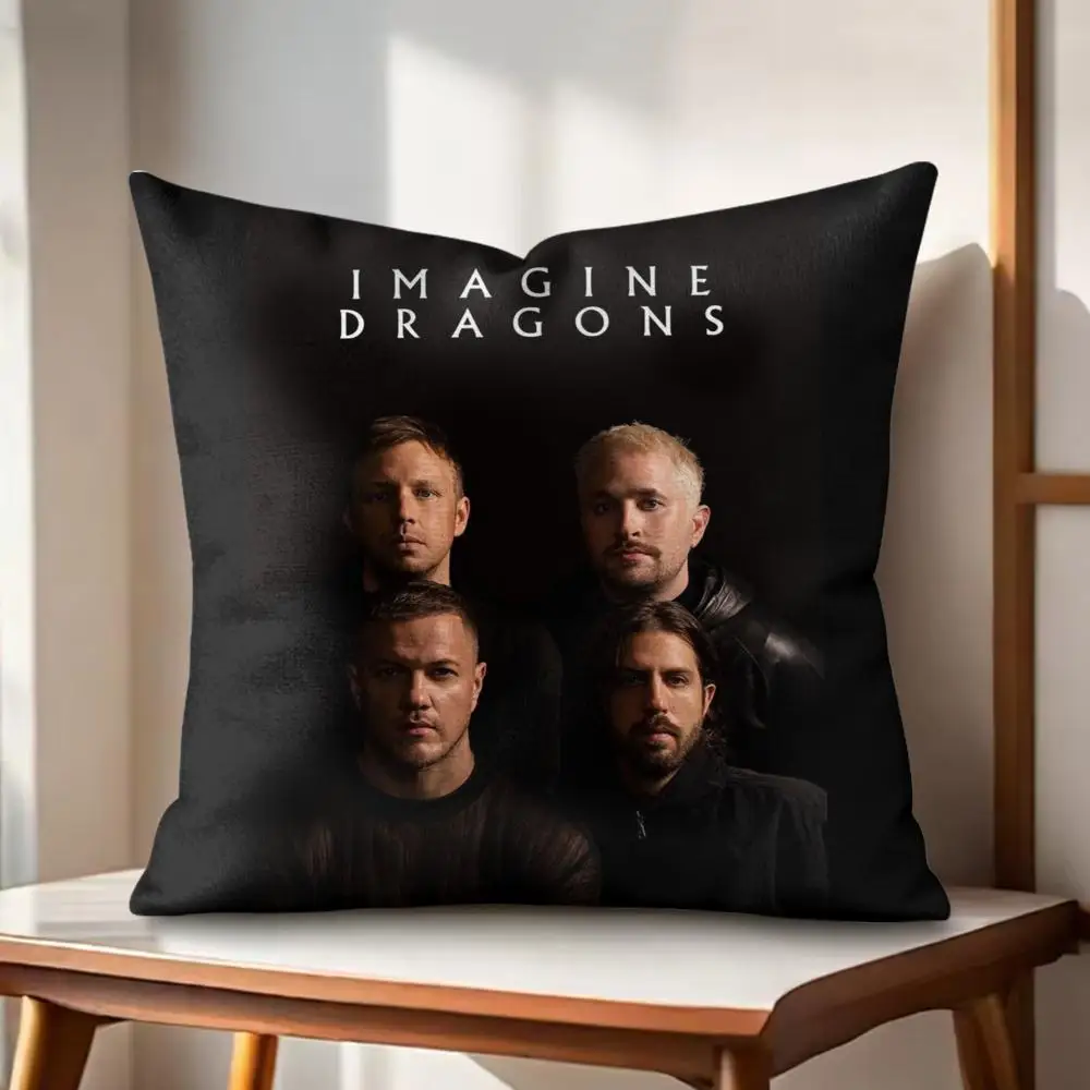 Band I-Imagine D-Dragons Cushion Cover Eco Linen Pillow Case Double-Sided Print Breathable Durable Zipper Home Decor Gift