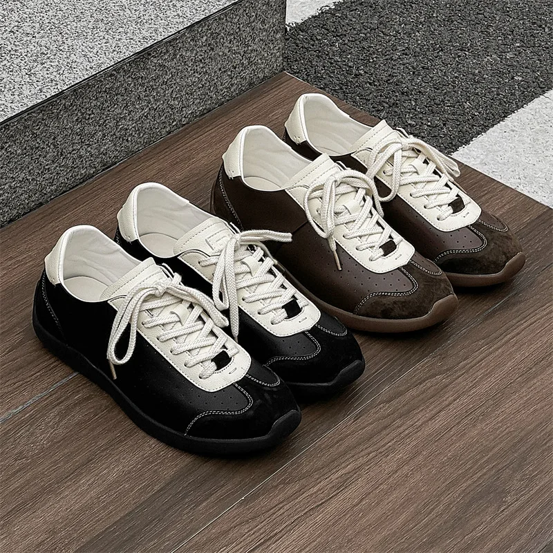 Man's Flat Shoes High Quality Retro Comfortable Breathable Lace Up Casual Sneakers Couple Fashion Versatile Outdoor Sport Flats