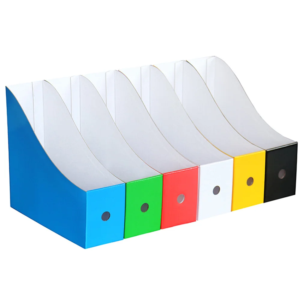 6Pcs Color Document Holder Paper Organizer Desktop File Organizer Magazine Rack Office File Folder Storage Box