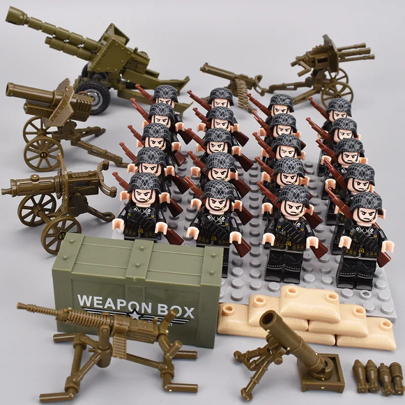 Zweiter Weltkrieg Infanterie, Militärsoldaten, Krieg, Nationalarmee, Mini-Gewehrmodell, Bausteine, Bausatz, Montage-Spielzeug – Detail 5