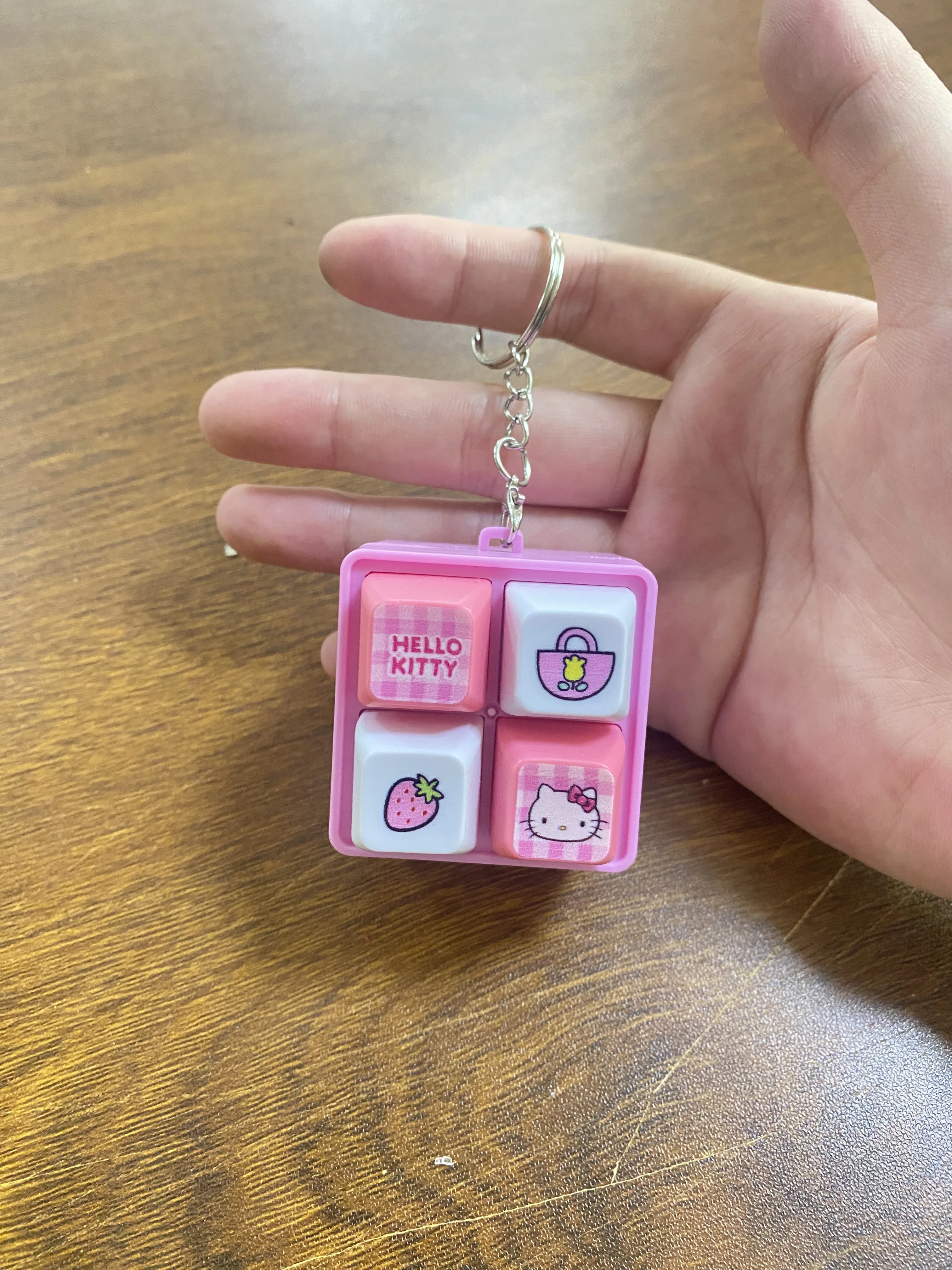 Cartoon Sanrio Pendant Keychain Keys Button Keycap Keyboard Caps DIY Keyboard Pass The Time Foursquare Keychain Backpack Pendant