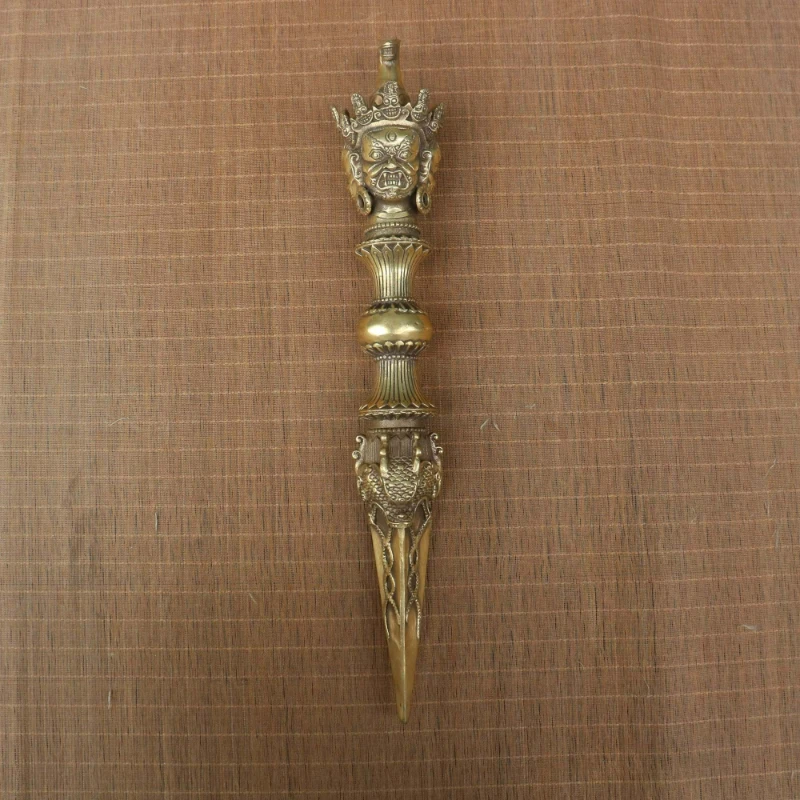 Made Pure Brass Tibetan Horse-headed King Puba Vajra Pestle Ward Off Evil Spirits Feng Shui Home Furnishings Craft Decorations