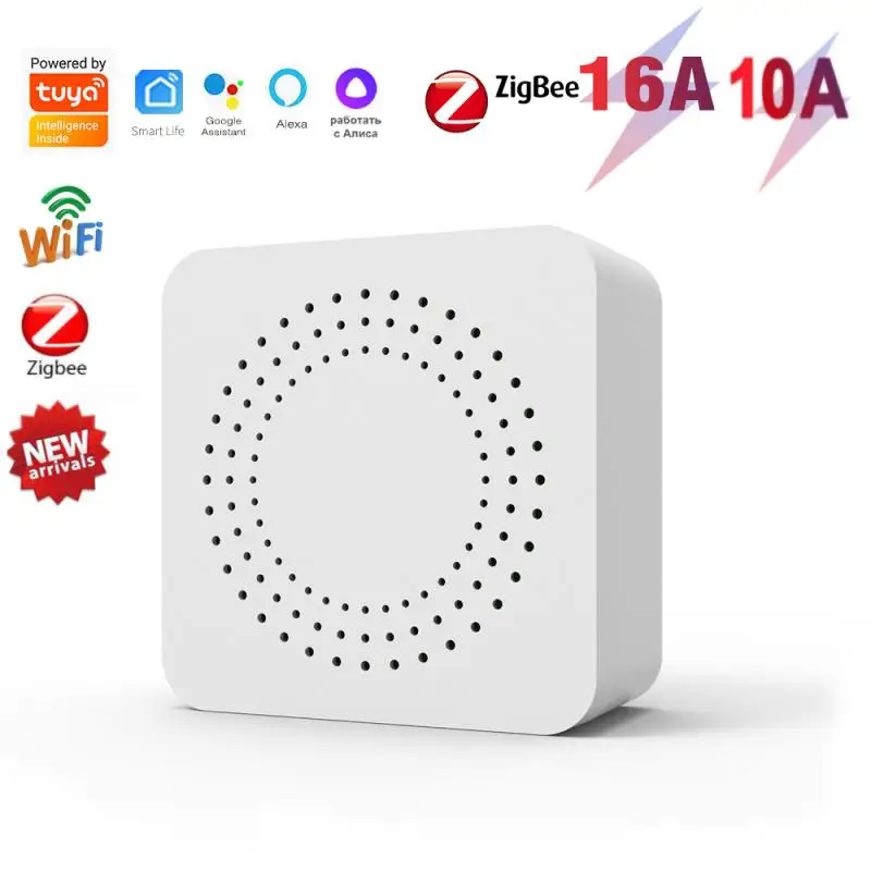 

16A Tuya Zigbee WiFi MINI Smart Switch Support 2-way Control Timer Wireless Switches Smart Home Alexa Google Home Yandex Alice