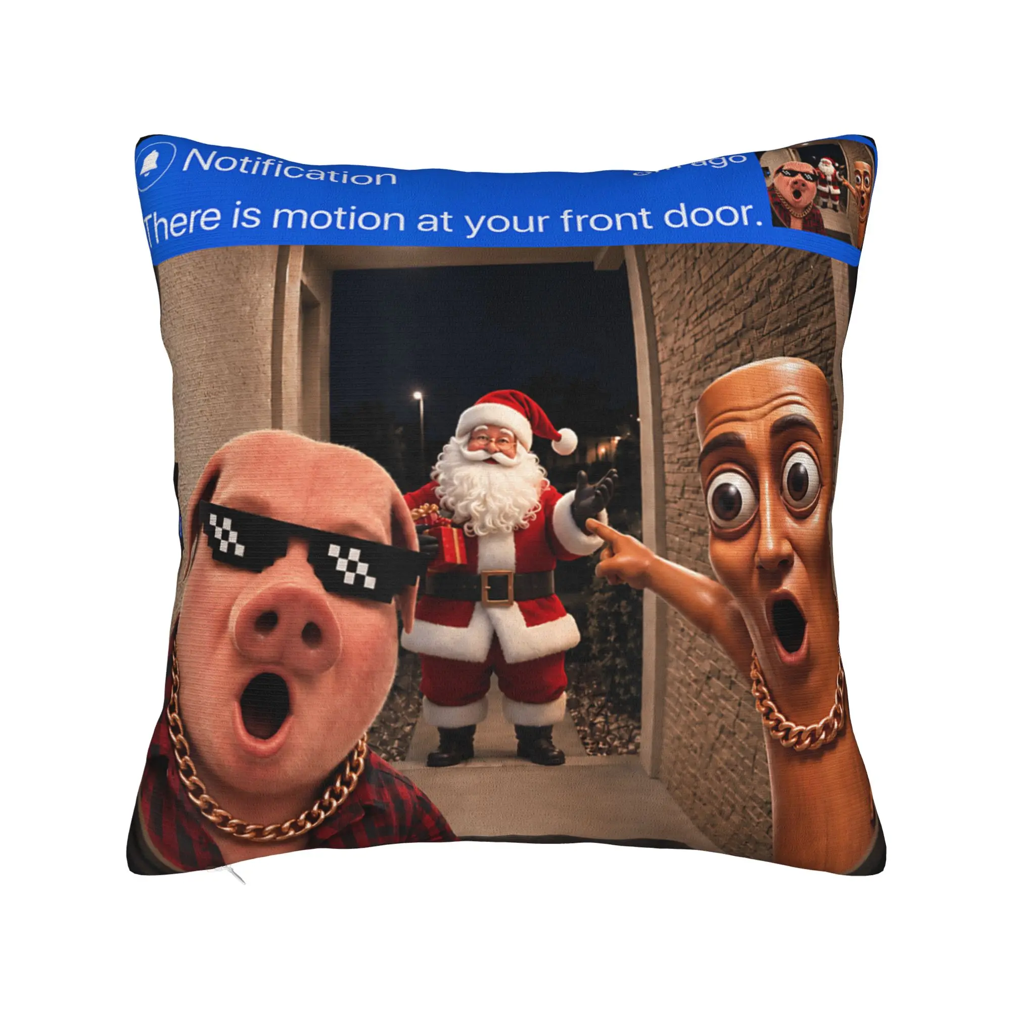 Motion Tung Tung Tung Sahur John Pork Christmas Pillow Case  Soft Pillow Cover Fashion Pillowcases For Sofa Home Decoration