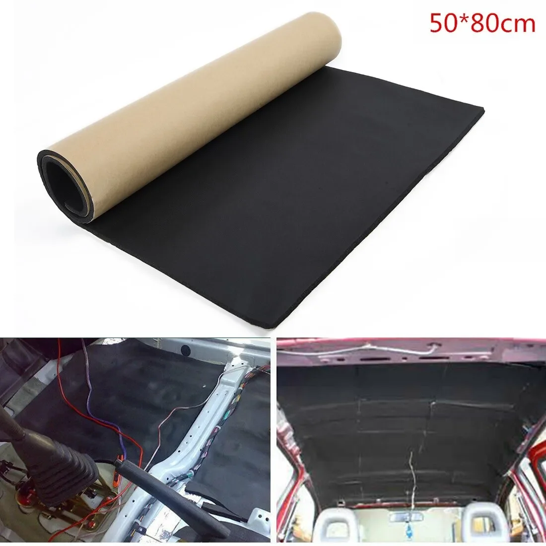 50*80CM Car Auto Sound Proofing Deadening Insulation Self Adhesive Cell Foam Interior Accessories Soundproof Cotton