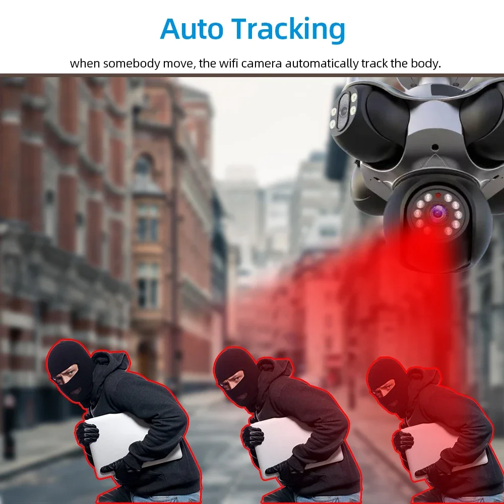 New 25MP 5 Screen PTZ 720° Five Lens WiFi Camera Security Protection CCTV Waterproof Five Screen 25MP Video Surveillance Cam