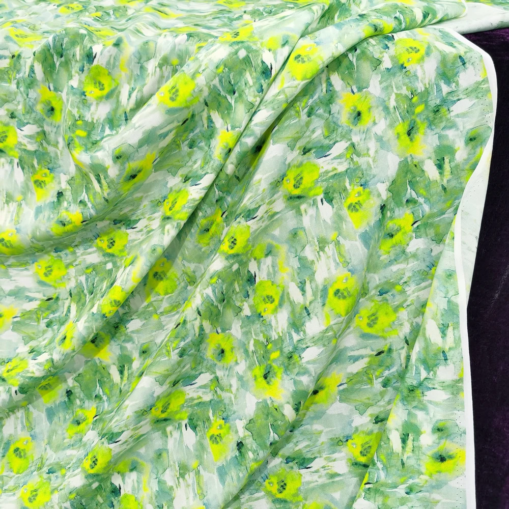 1 meter X 1.4 meter Painting Green Rayon Material Soft Viscose Fabric Children