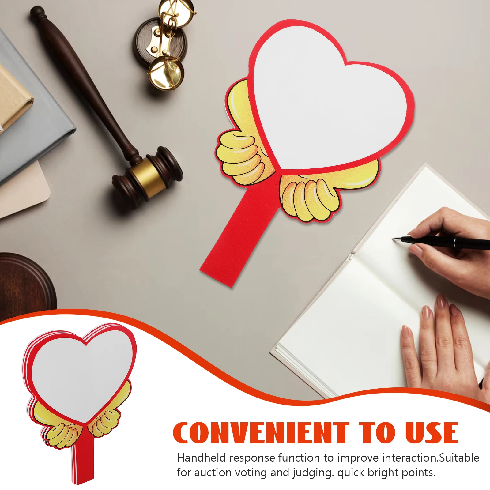 

3pcs Handheld Whiteboard Scoreboard Craft Practical Double-sided Heart-shaped Blank Board Auctions Judges Team Erase