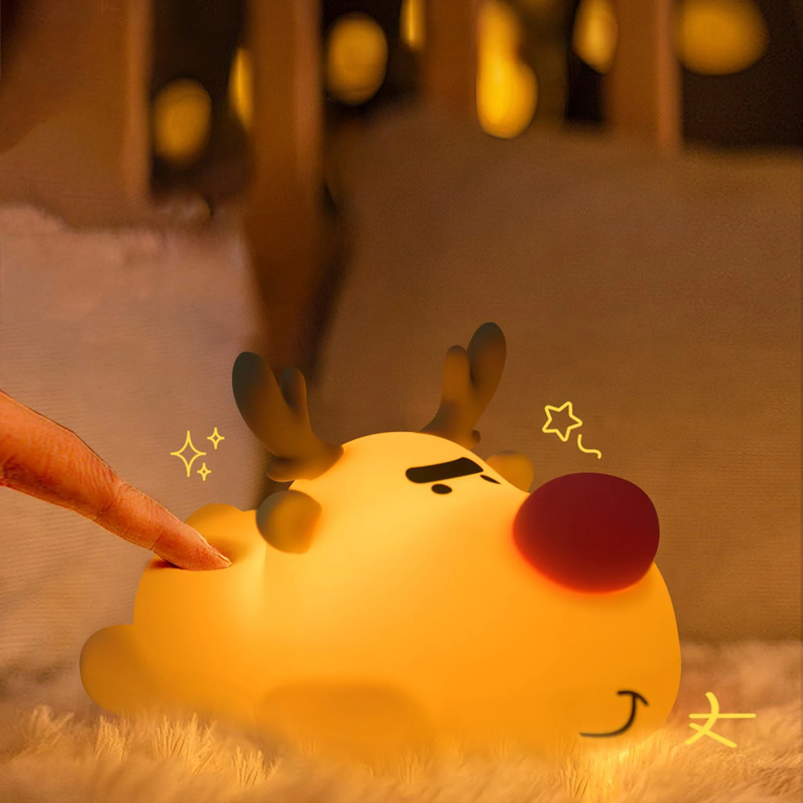 مصباح طاولة بجانب السرير قابل للتعتيم من السيليكون للاستخدام، مصباح ليلي ناعم قابل للتعتيم، ضوء ليلي محمول للأطفال الصغار #2