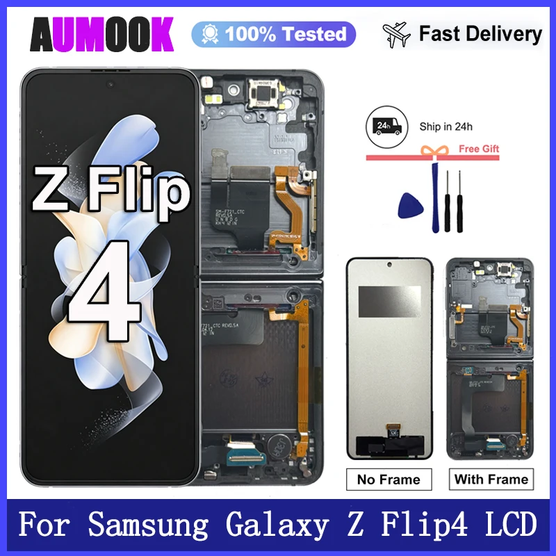 NEW Super AMOLED For Samsung Galaxy Z Flip4 LCD Display Touch Screen Digitizer Assembly For Samsung Z Flip4 Foldable Screen