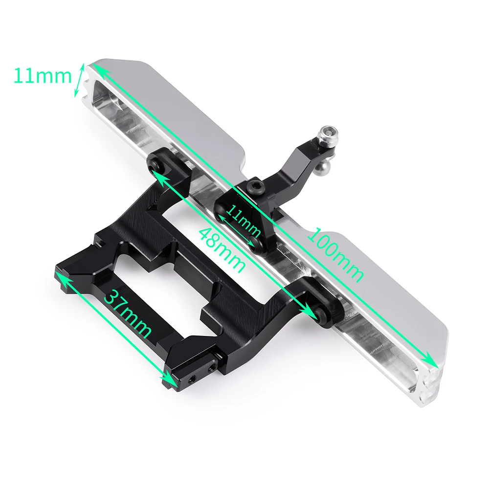 MIBIDAO 1 szt. srebrzysty aluminiowy przedni/tylny zderzak do TRX4-M F150 1/18 RC Crawler Car Upgrade Parts